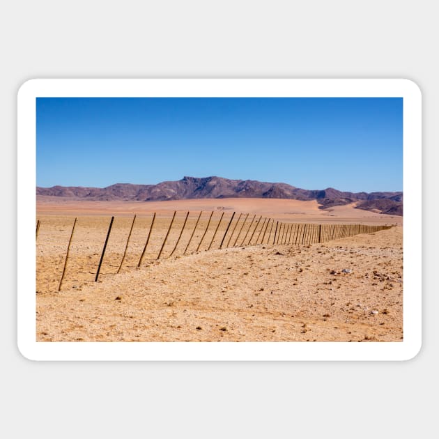 Fence across the desert. Sticker by sma1050